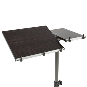 Adjustable Rolling Laptop Desk w/ Tilting Tabletop - Black