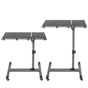 Adjustable Rolling Laptop Desk w/ Tilting Tabletop - Black