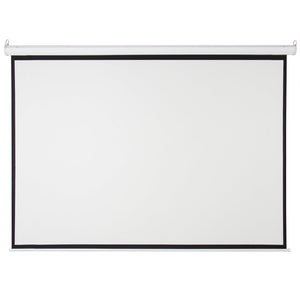 100in HD 4:3 Display Electric Projection Screen w/ Remote - White