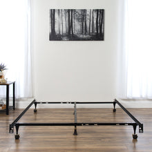 Load image into Gallery viewer, Adjustable Metal Bed Frame w/ Locking Wheels
