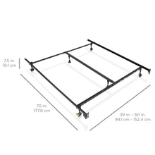 Load image into Gallery viewer, Adjustable Metal Bed Frame w/ Locking Wheels
