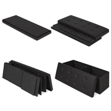 Load image into Gallery viewer, Faux Leather Folding Storage Ottoman Bench
