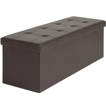 Load image into Gallery viewer, Faux Leather Folding Storage Ottoman Bench
