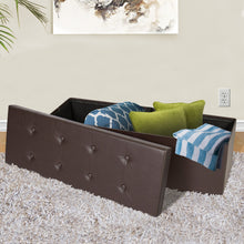 Load image into Gallery viewer, Faux Leather Folding Storage Ottoman Bench
