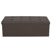 Load image into Gallery viewer, Faux Leather Folding Storage Ottoman Bench
