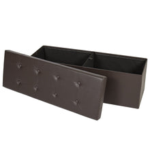 Load image into Gallery viewer, Faux Leather Folding Storage Ottoman Bench
