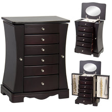 Load image into Gallery viewer, Handcrafted Wooden Jewelry Armoire w/ Mirror
