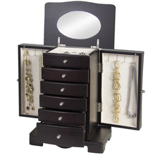 Load image into Gallery viewer, Handcrafted Wooden Jewelry Armoire w/ Mirror
