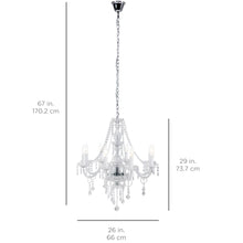 Load image into Gallery viewer, 8 Light Crystal Chandelier - Clear
