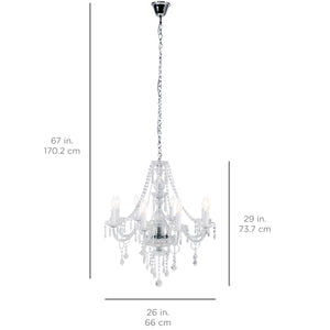 8 Light Crystal Chandelier - Clear
