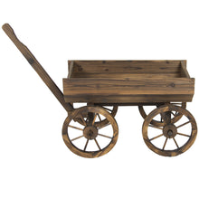 Load image into Gallery viewer, Wooden Garden Flower Planter Wagon w/ Wheels - Brown
