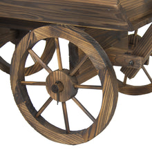 Load image into Gallery viewer, Wooden Garden Flower Planter Wagon w/ Wheels - Brown
