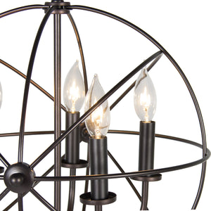 Industrial Vintage Hanging 5-Light Ceiling Chandelier Fixture - Bronze