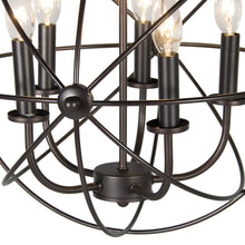 Load image into Gallery viewer, Industrial Vintage Hanging 5-Light Ceiling Chandelier Fixture - Bronze
