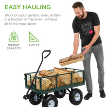 Load image into Gallery viewer, Steel Garden Utility Cart Wagon w/ 400lb Capacity, Removable Sides, Handle
