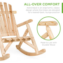 Load image into Gallery viewer, Rocking Wood Adirondack Chair Accent Furniture w/ Natural Finish
