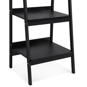 Set of 2 4-Shelf Open Ladder Bookcase Display - Black