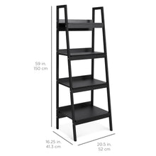 Load image into Gallery viewer, Set of 2 4-Shelf Open Ladder Bookcase Display - Black
