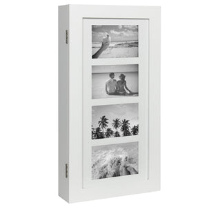 Wall Mount Jewelry Armoire Cabinet w/ 4 Picture Frames