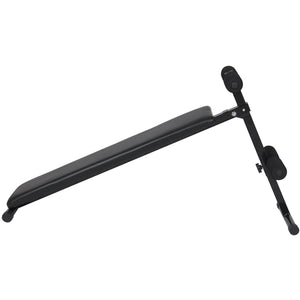 Decline Abdominal Core Workout Bench w/ Adjustable Height - Black