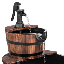 Load image into Gallery viewer, Wooden Barrel 2-Tier Water Fountain w/ Pump

