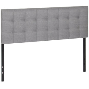 Modern Tufted Fabric Queen Headboard Bedroom Decor w/ Adjustable Steel Legs