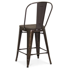 Load image into Gallery viewer, Set of 2 Industrial Counter Height Stools - Brown
