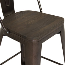 Load image into Gallery viewer, Set of 2 Industrial Counter Height Stools - Brown

