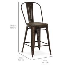 Load image into Gallery viewer, Set of 2 Industrial Counter Height Stools - Brown
