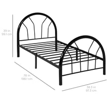 Load image into Gallery viewer, Twin Metal Bed Frame w/ Headboard, Footboard - Black
