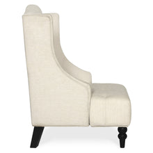 Load image into Gallery viewer, French Style Tall Wingback Tufted Fabric Accent Chair w/ Wooden Legs

