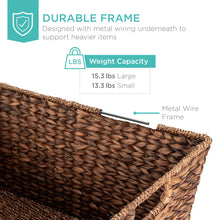 Load image into Gallery viewer, Set of 2 Woven Water Hyacinth Baskets
