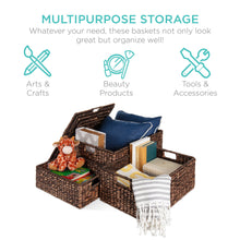 Load image into Gallery viewer, Set of 3 Woven Water Hyacinth Baskets
