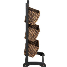 Load image into Gallery viewer, 3-Tier Water Hyacinth Storage Basket Tower - Brown
