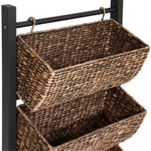Load image into Gallery viewer, 3-Tier Water Hyacinth Storage Basket Tower - Brown
