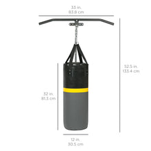 Load image into Gallery viewer, 52lb Hanging Heavy Punching Bag w/ Wall-Mount Rack, Pull Up Bar
