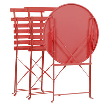 Load image into Gallery viewer, 3-Piece Portable Folding Metal Outdoor Bistro Furniture Set w/ Steel Frame

