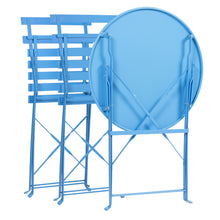 Load image into Gallery viewer, 3-Piece Portable Folding Metal Outdoor Bistro Furniture Set w/ Steel Frame
