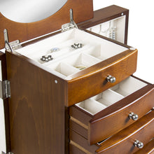 Load image into Gallery viewer, Handcrafted Wooden Jewelry Armoire w/ Mirror
