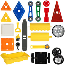 Load image into Gallery viewer, 162-Piece Magnetic Toy Steamroller Dump Truck Building Set
