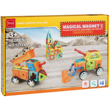 Load image into Gallery viewer, 162-Piece Magnetic Toy Steamroller Dump Truck Building Set
