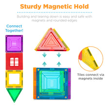 Load image into Gallery viewer, 32-Piece Kids Magnetic Building Tiles Toy Set w/ Carrying Case
