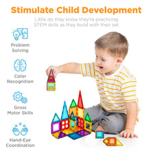 Load image into Gallery viewer, 32-Piece Kids Magnetic Building Tiles Toy Set w/ Carrying Case
