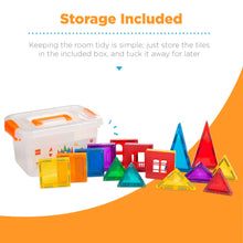 Load image into Gallery viewer, 32-Piece Kids Magnetic Building Tiles Toy Set w/ Carrying Case
