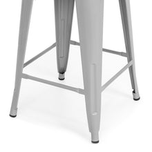 Load image into Gallery viewer, 24in Set of 4 High Backrest Industrial Metal Counter Height Stools - Silver

