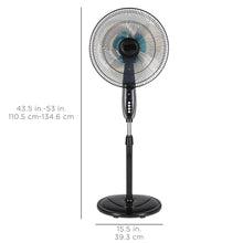 Load image into Gallery viewer, 16in Oscillating Pedestal Fan w/ Timer, Double Blades, Remote Control
