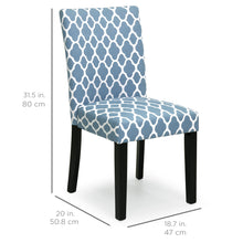 Load image into Gallery viewer, Set of 2 Mid-Century Modern Fabric Parson Dining Chairs - Blue

