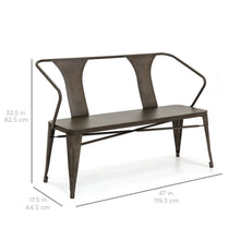 Load image into Gallery viewer, 2-Person Industrial Vintage Metal Bench
