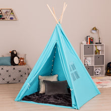 Load image into Gallery viewer, 6ft Kids Cotton Pretend Teepee Play Tent w/ LED Lights, Carrying Bag
