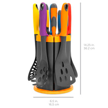 Load image into Gallery viewer, 11-Piece Knife Utensil Set w/ Rotating Stand, Heat-Resistant Heads - Multi
